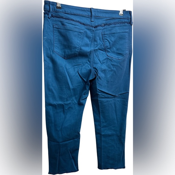 Chico's Girlfriend Frayed Cropped Seaport Blue Jeans - Picture 6 of 13